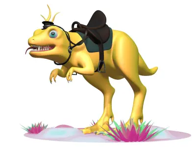 DinoHorse t-rex riding horse 3D model