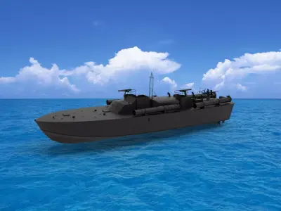 PT boat 3D model