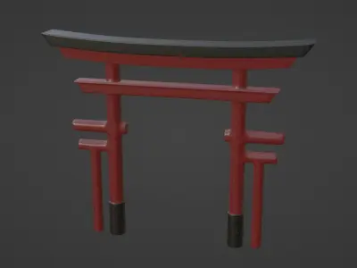 Torii Gate Low-poly 3D model