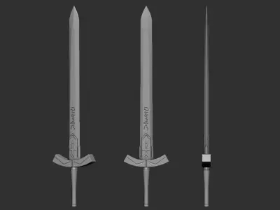 Artoria Pendragon Excalibur Low Poly Free low-poly 3D model