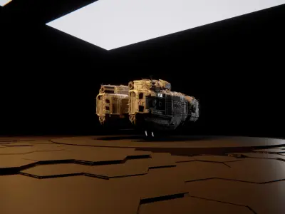 spacecraft Low-poly 3D model