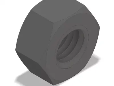 Hexagonal Nut M12 3D model