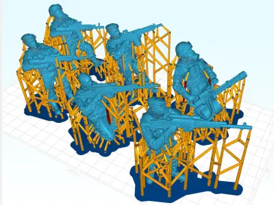 Soldier squad 28 mm scale 3D print model