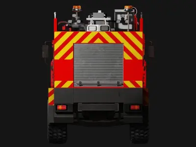 Military Firetruck Low-poly 3D model