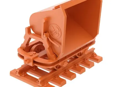 Printable Mining Cart 3D print model