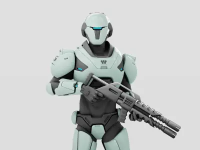CYBER SOLDIER F-2000  RIGGED 3D model