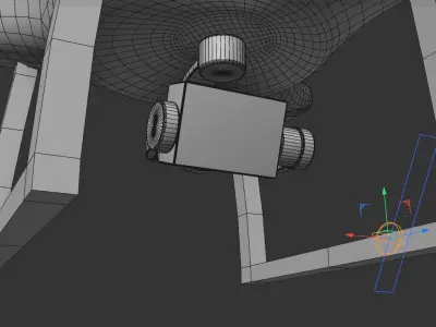 Aerodynamically Rigged 3D Drone Model Cinema4D Low-poly 3D model