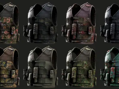 Austrian Armed Forces Tactical Vest  for GTA 22 Color Variations Low-poly 3D model