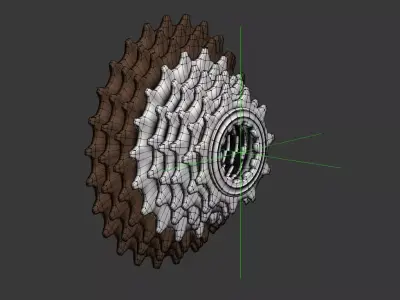 Road Bike Sprocket Set 3D model