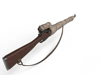 sniper weapon Low-poly 3D model