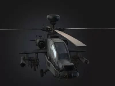 AH 64D Apache Longbow Attack Helicopter Low-poly 3D model