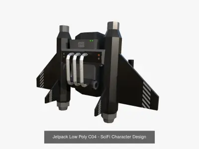 10 Jetpack Low Poly Collection Black - SciFi Character Design 