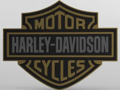 harley davidson logo 3D model
