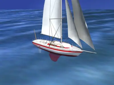 30 Foot Sailboat V04 3D model