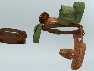 laos Game Military Belt Low-poly 3D model