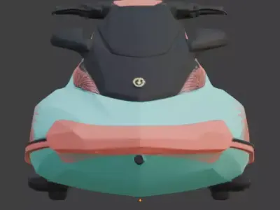 Stylized Tropical Jet Ski 3D Model Low-poly 3D model