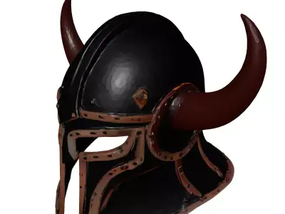 Viking Horned Warrior Helmet 3D model