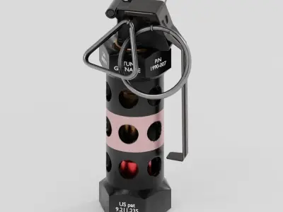 Flashbang fire extinguisher grenade Low-poly 3D model