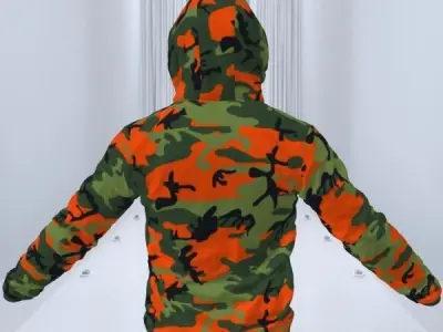 Windbreaker Camo Low-poly 3D model