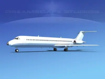Douglas DC-9-40 Unmarked 1 3D model