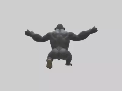 Gorilla swinging model Low-poly 3D model