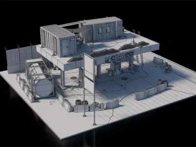 Warzone - Reused Gas Station 3D model