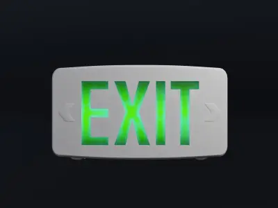 Exit Sign 4K and 2K Low-poly 3D model