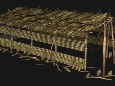 JUNGLE SWAMP HOUSE BUILDING COTTAGE HUT AAA COLLECTION Low-poly 3D model