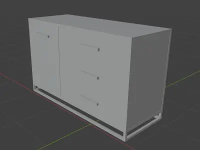 Wooden chest of drawers 01 Free 3D model