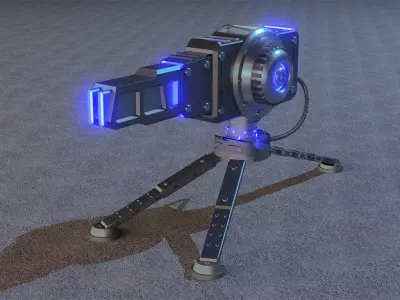 Sci-fi turret 3D model