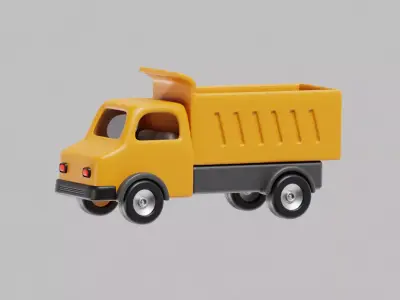 Dump Truck Cartoon Low-poly 3D model purchase