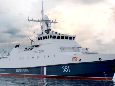 Russian Coast Guard Ship 22460 Okhotnik Rigged 3D model