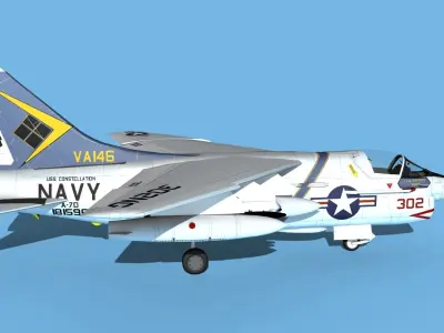 Chance Vought A-7C Corsair II V22 USN 3D model