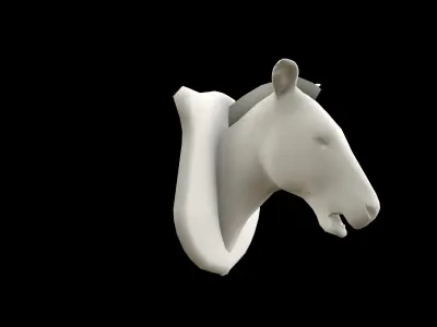 Zebra Head Low-poly 3D model