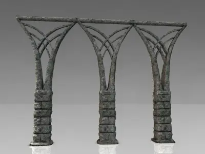 Fantasy stone column Low-poly 3D model