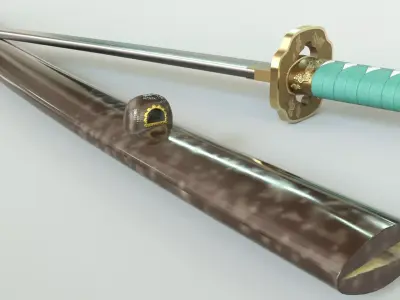 Praying Mantis Katana Low-poly 3D model