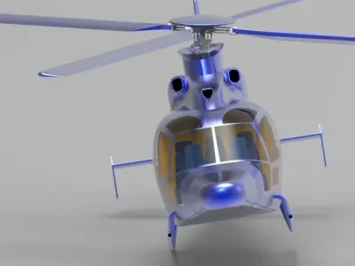 Helicopter on base EC155 3D model