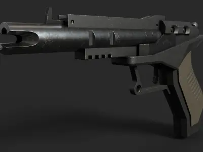 Blaster Pistol Low-poly 3D model