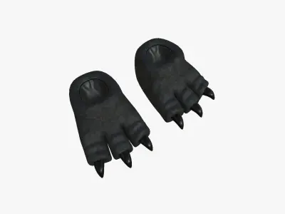 Slippers G08 Black Dino Paw - Costume Character Design Low-poly 3D model