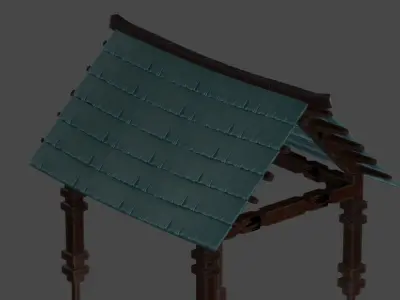 THE HALFWAY HOUSE GAME READY STYLIZED Low-poly 3D model