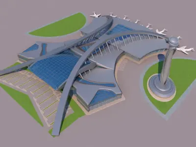 0194 - Airport Building 3D model