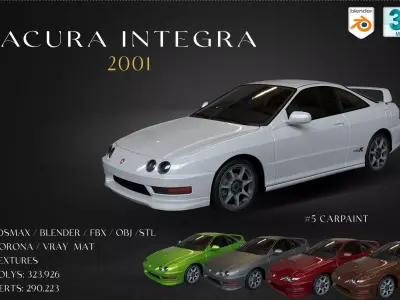Acura Integra 2001 Free low-poly 3D model