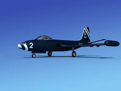 McDonnell F2H4 Banshee V06 3D model
