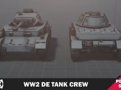 WW2 DE Tank Crew Low-poly 3D model