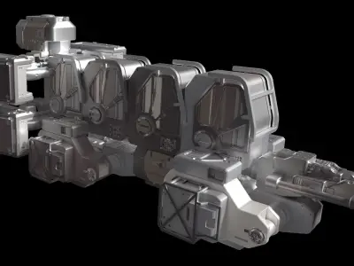 8k Deep Space Starship Pack Space Ships PBR 3D model