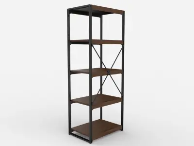 Bookcase Wooden Black and Brown Free 3D model