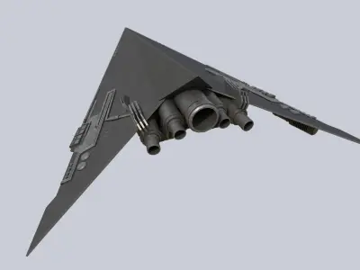 Alien ship Low-poly 3D model