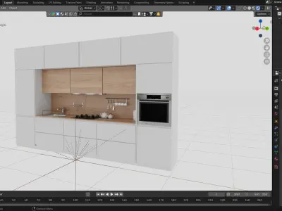 Modern Kitchen Set Free 3D model
