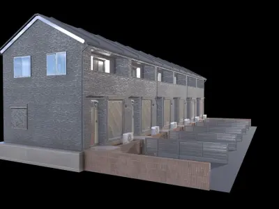 Japanese Building Low-poly 3D model