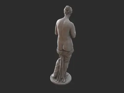 Psyche Statue - Granite Low-poly 3D model